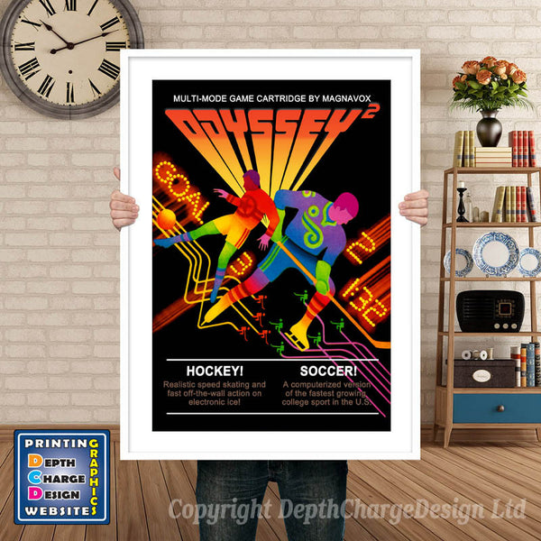 Odyssey 2 Hockey Soccer Odyssey Game Inspired Theme Retro Gaming Poster