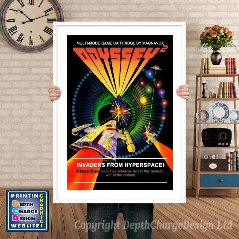 ODYSSEY 2 INVADERS FROM HYPERSPACE ODYSSEY GAME INSPIRED THEME Retro Gaming Poster A4 A3 A2 Or A1