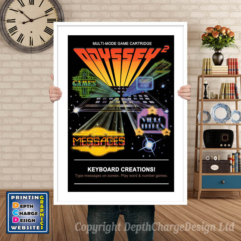 ODYSSEY 2 KEYBOARD CREATIONS ODYSSEY GAME INSPIRED THEME Retro Gaming Poster A4 A3 A2 Or A1