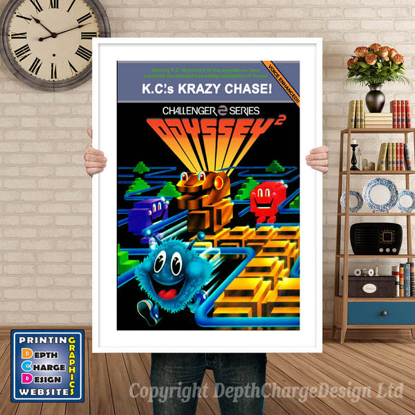 Odyssey 2 K C Krazychase Odyssey Game Inspired Theme Retro Gaming Poster