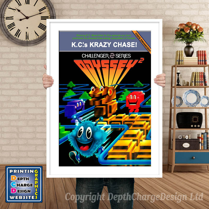 ODYSSEY 2 K C KRAZYCHASE ODYSSEY GAME INSPIRED THEME Retro Gaming Poster A4 A3 A2 Or A1