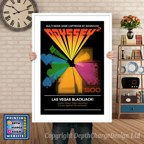 Odyssey 2 LAS Vegas Blackjack Odyssey Game Inspired Theme Retro Gaming Poster