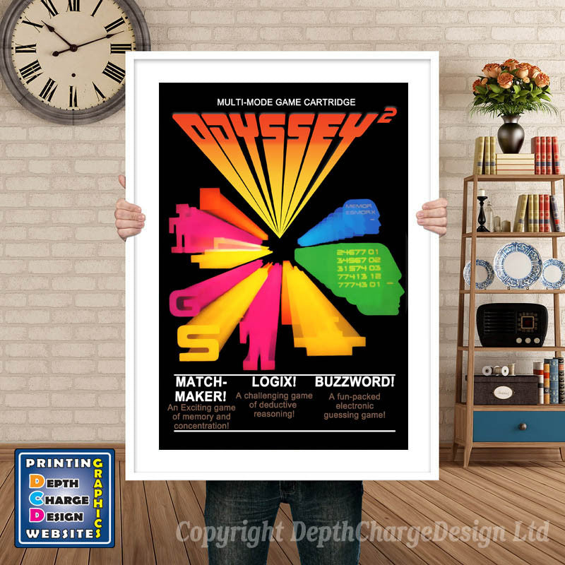 ODYSSEY 2 MATCHMAKER LOGIX BUZZWORD ODYSSEY GAME INSPIRED THEME Retro Gaming Poster A4 A3 A2 Or A1