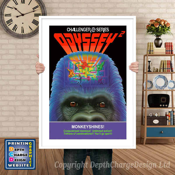 Odyssey 2 Monkey Shines Odyssey Game Inspired Theme Retro Gaming Poster