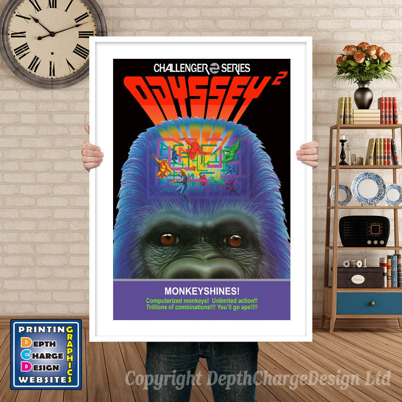 ODYSSEY 2 MONKEY SHINES ODYSSEY GAME INSPIRED THEME Retro Gaming Poster A4 A3 A2 Or A1
