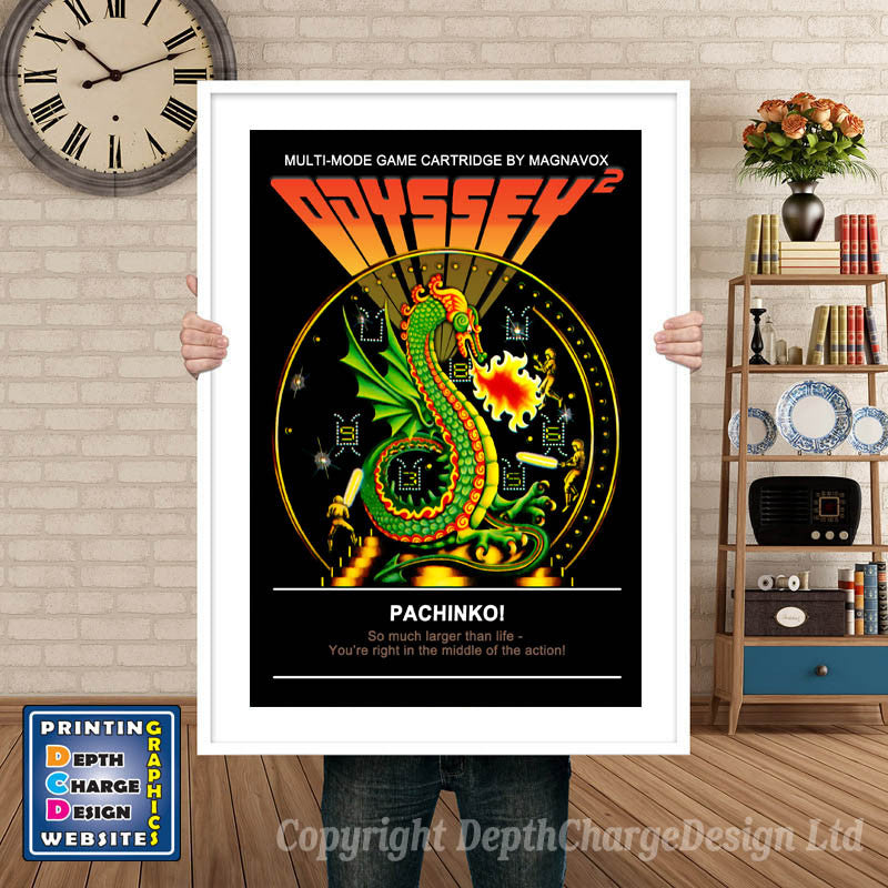 ODYSSEY 2 PACHNKO ODYSSEY GAME INSPIRED THEME Retro Gaming Poster A4 A3 A2 Or A1