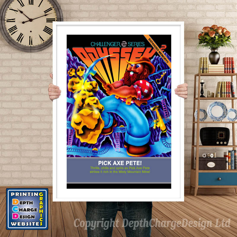ODYSSEY 2 PICKAXE PETE ODYSSEY GAME INSPIRED THEME Retro Gaming Poster A4 A3 A2 Or A1