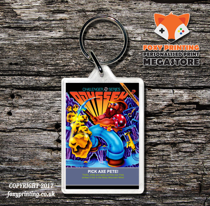 ODYSSEY 2 PICKAXE PETE Game Inspired Retro Gaming Keyring
