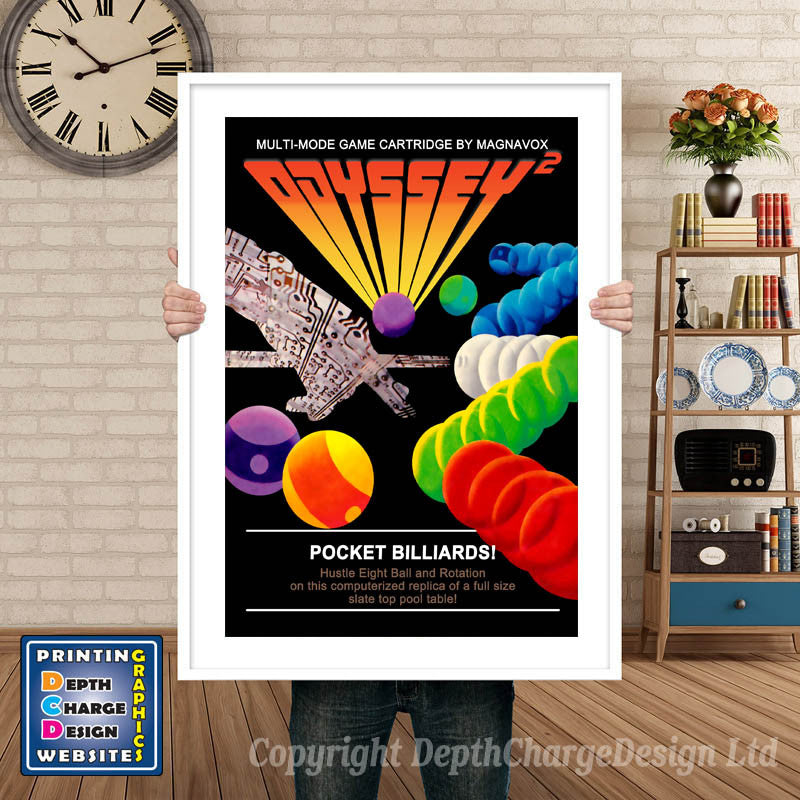 ODYSSEY 2 POCKET BILLIARDS ODYSSEY GAME INSPIRED THEME Retro Gaming Poster A4 A3 A2 Or A1