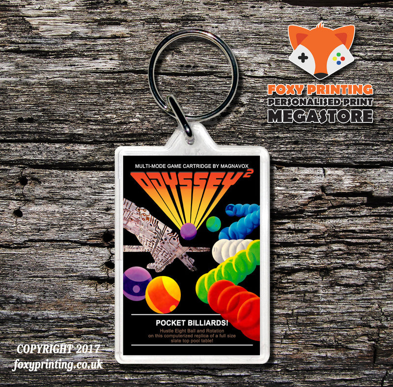 ODYSSEY 2 POCKET BILLIARDS Game Inspired Retro Gaming Keyring
