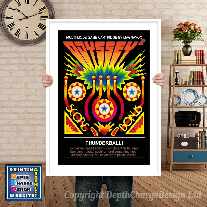 ODYSSEY 2 THUNDERBALL ODYSSEY GAME INSPIRED THEME Retro Gaming Poster A4 A3 A2 Or A1