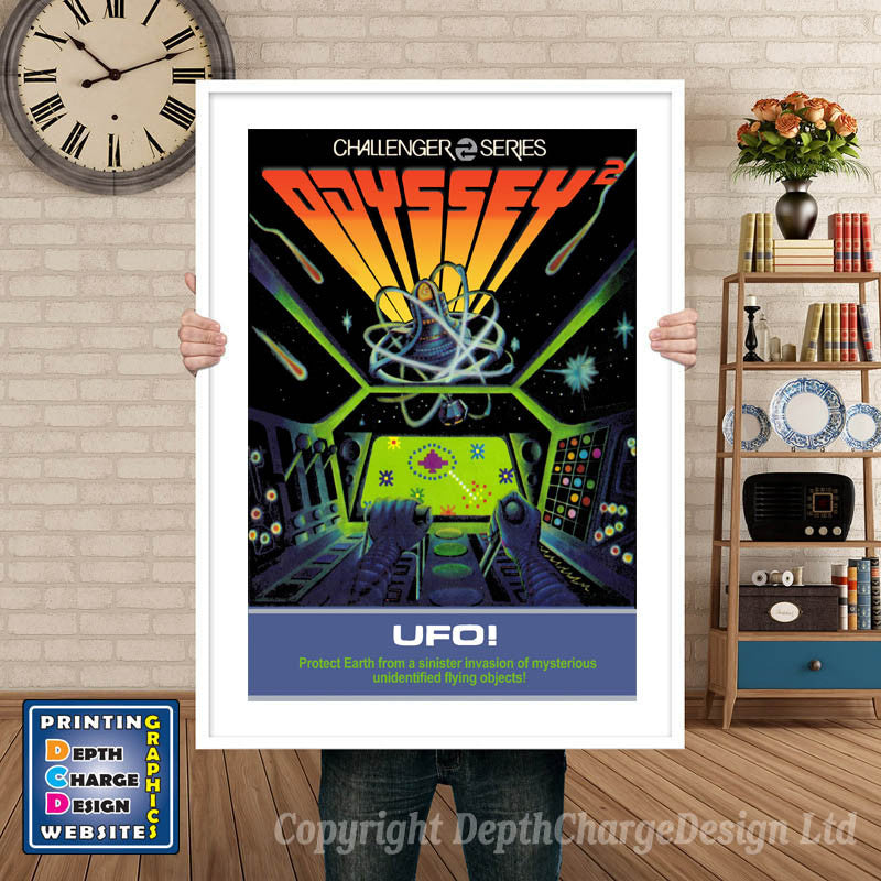 ODYSSEY 2 UFO ODYSSEY GAME INSPIRED THEME Retro Gaming Poster A4 A3 A2 Or A1