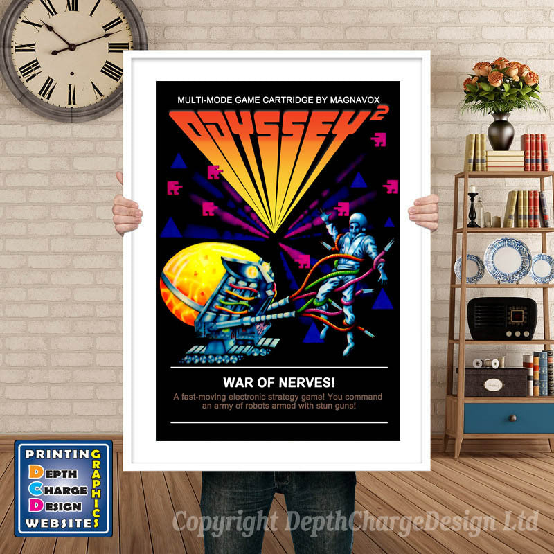 ODYSSEY 2 WAR OF NERVES ODYSSEY GAME INSPIRED THEME Retro Gaming Poster A4 A3 A2 Or A1