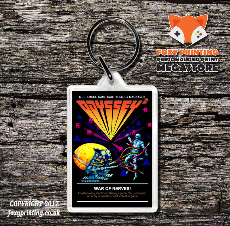 ODYSSEY 2 WAR OF NERVES Game Inspired Retro Gaming Keyring