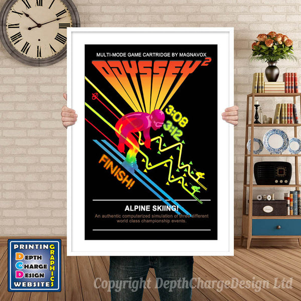 Odyssey 2 Alpine Skiing Odyssey Game Inspired Theme Retro Gaming Poster