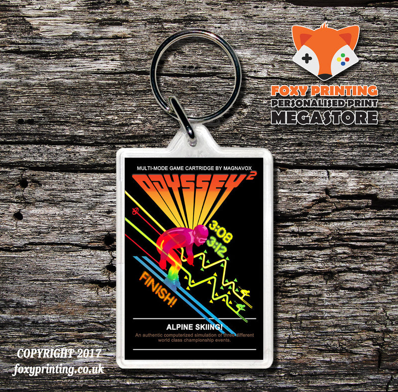 ODYSSEY 2 Alpine Skiing Game Inspired Retro Gaming Keyring