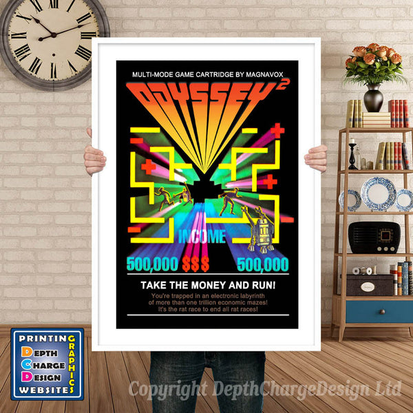 Odyssey 2 Take the Money and Run Odyssey Game Inspired Theme Retro Gaming Poster