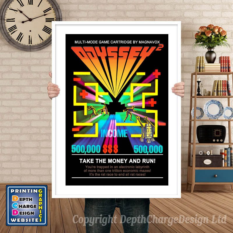 ODYSSEY 2 Take The Money And Run ODYSSEY GAME INSPIRED THEME Retro Gaming Poster A4 A3 A2 Or A1