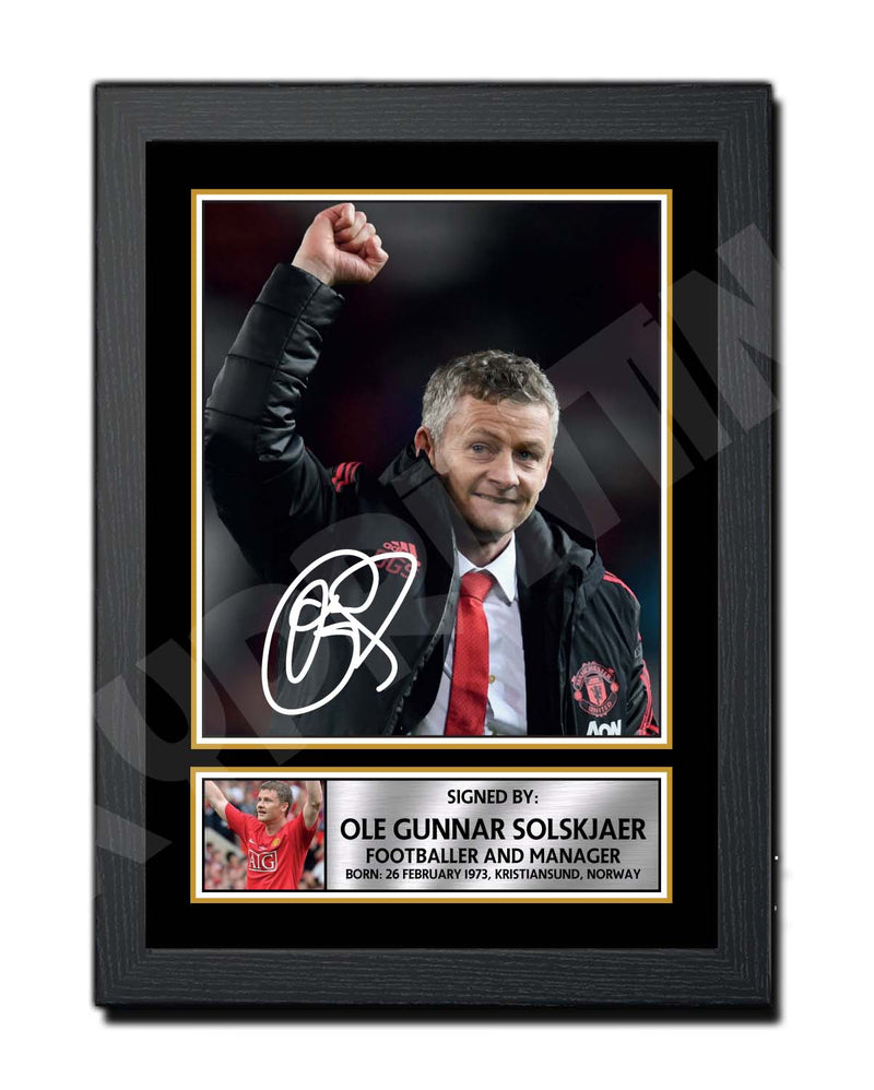 OLE SOLSKJAER 2 Limited Edition Football Player Signed Print - Football