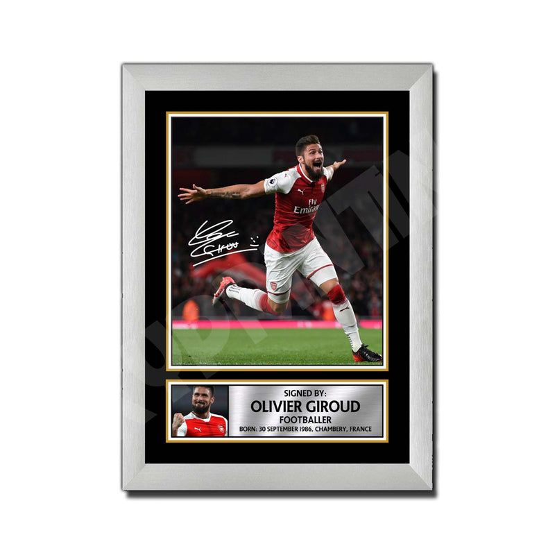 OLIVIER GIROUD Limited Edition Football Player Signed Print - Football