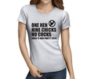 One Hen Nine Chicks Black Hen T-Shirt - Any Name - Party Tee