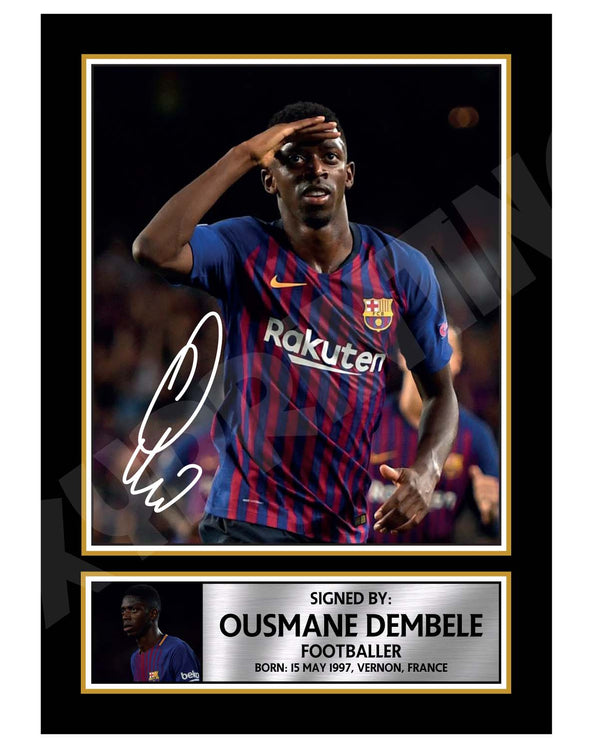 OUSMANE DEMBELE Football Player Printed Signature Print