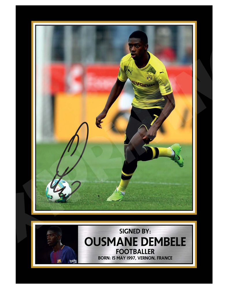 OUSMANE DEMBELE 2 Limited Edition Football Player Signed Print - Football