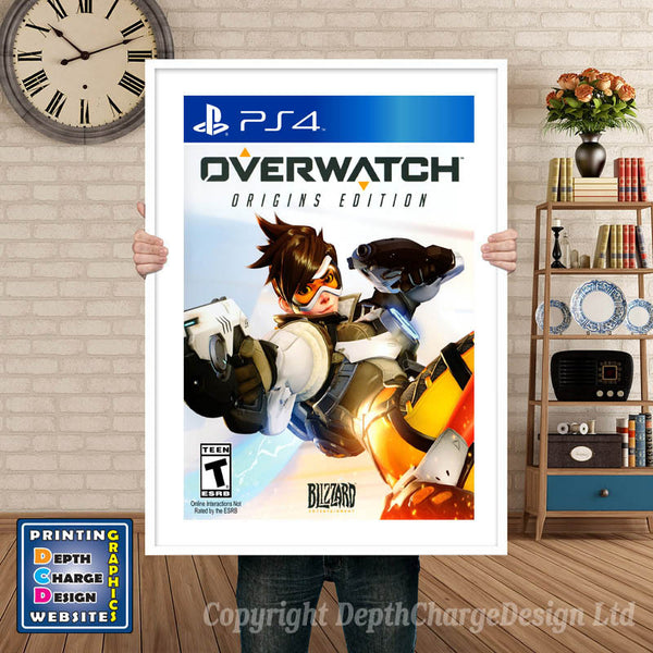 Overwatch PS4 Game Inspired Theme PS4 Game Inspired Theme Retro Gaming Poster