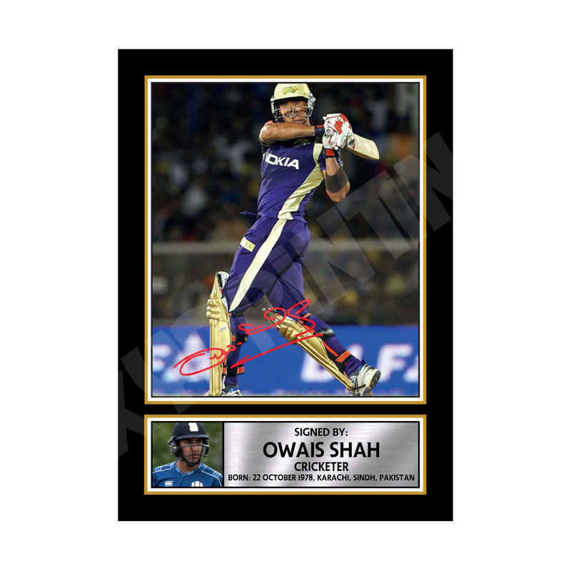 OWAIS SHAH Limited Edition Cricketer Signed Print - Cricket Player