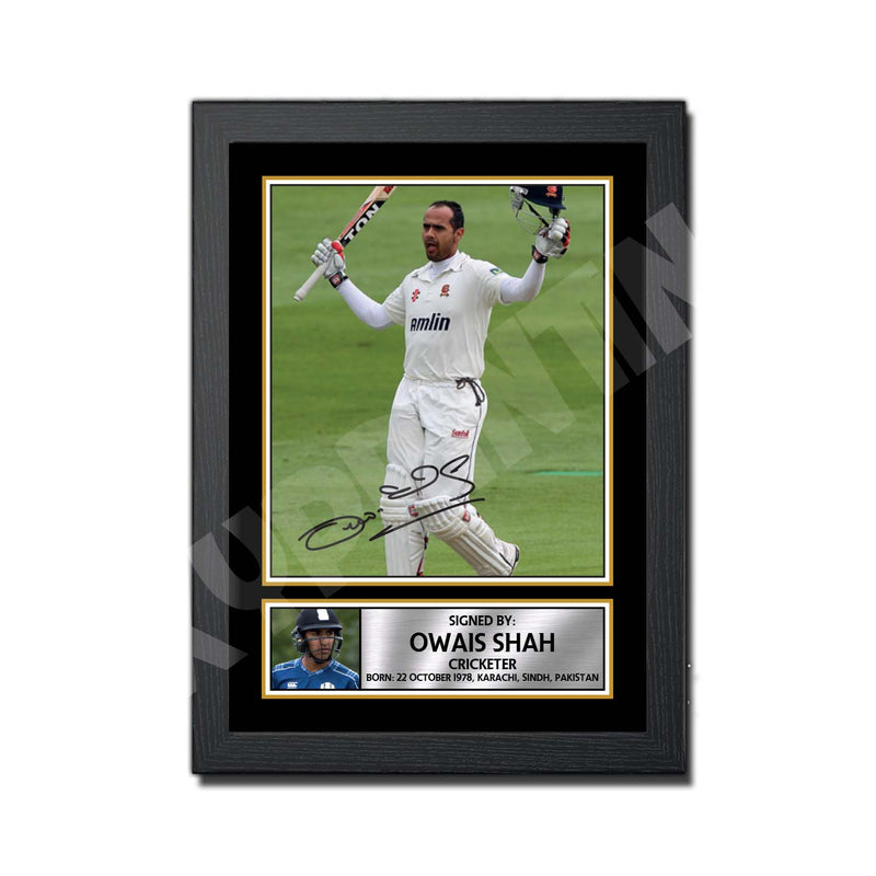 OWAIS SHAH 2 Limited Edition Cricketer Signed Print - Cricket Player