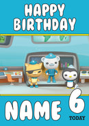 THEME INSPIRED Kids Adult Personalised Birthday Card Octonauts Birthday Card 4