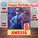 Personalised Officer Dva Inspired Style Game Kids Inspired Birthday Card (SA)