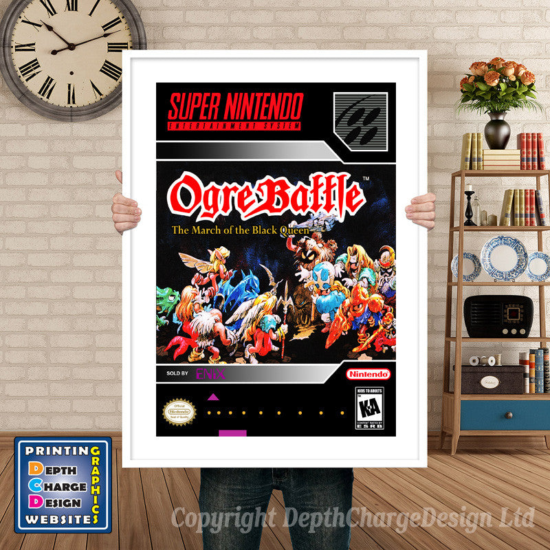 Ogre Battle The March Of The Black Queen Super Nintendo GAME INSPIRED THEME Retro Gaming Poster A4 A3 A2 Or A1