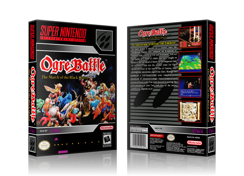 Ogre Battle The March Of The Black Queen Replacement SNES REPLACEMENT Game Case Or Cover