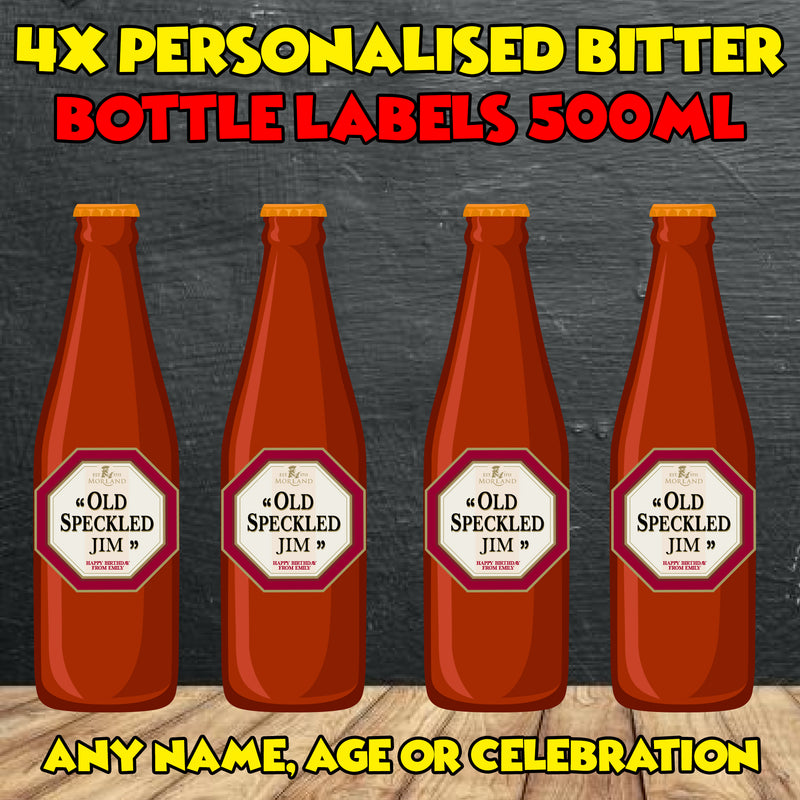 PERSONALISED Old Speckled Hen Bottle Label - custom name bottle lables