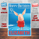 Olivia 1 Style Theme Personalised Kidshows Birthday Card (SA)