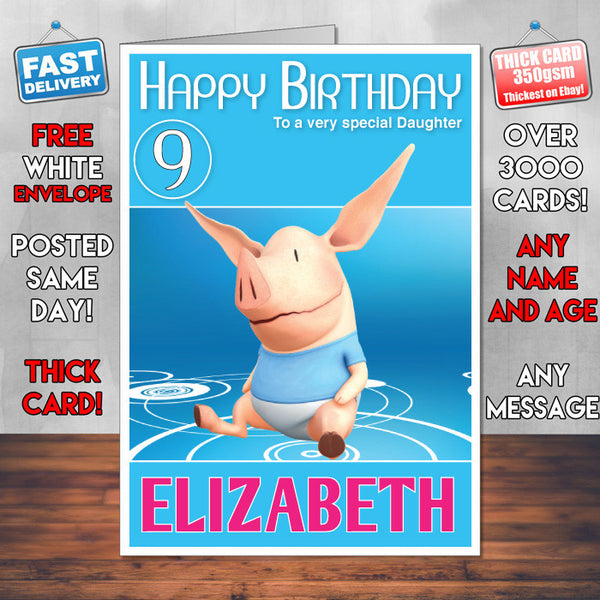 Olivia 2 Style Theme Personalised Kidshows Birthday Card (SA)