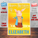 Olivia 5 Style Theme Personalised Kidshows Birthday Card (SA)