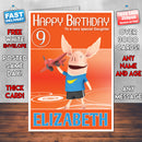 Olivia 6 Style Theme Personalised Kidshows Birthday Card (SA)