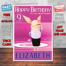 Olivia 7 Style Theme Personalised Kidshows Birthday Card (SA)