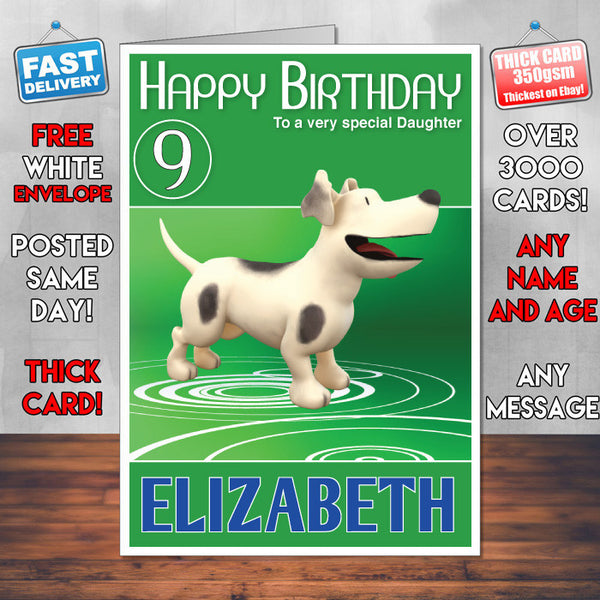 Olivia 8 Style Theme Personalised Kidshows Birthday Card (SA)