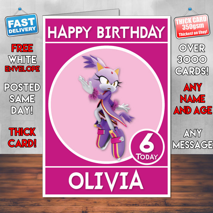 Olympic Winter Sonic Inspired Theme Personalised Kids Inspired Birthday Card (SA060917) – Olympic Winter Sonic Inspired Theme Personalised Birthday Card – personalised Birthday Card
