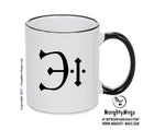 One Scruple Black Handle Alchemy Mug GOTHIC GOTH HORROR STARS HORROSCOPE BLACK MAGIC MUG