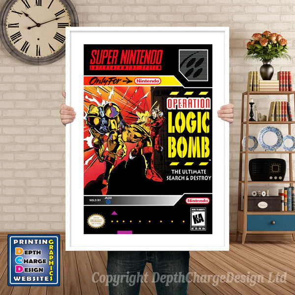Operation Logic Bomb Super Nintendo Game Inspired Theme Retro Gaming Poster