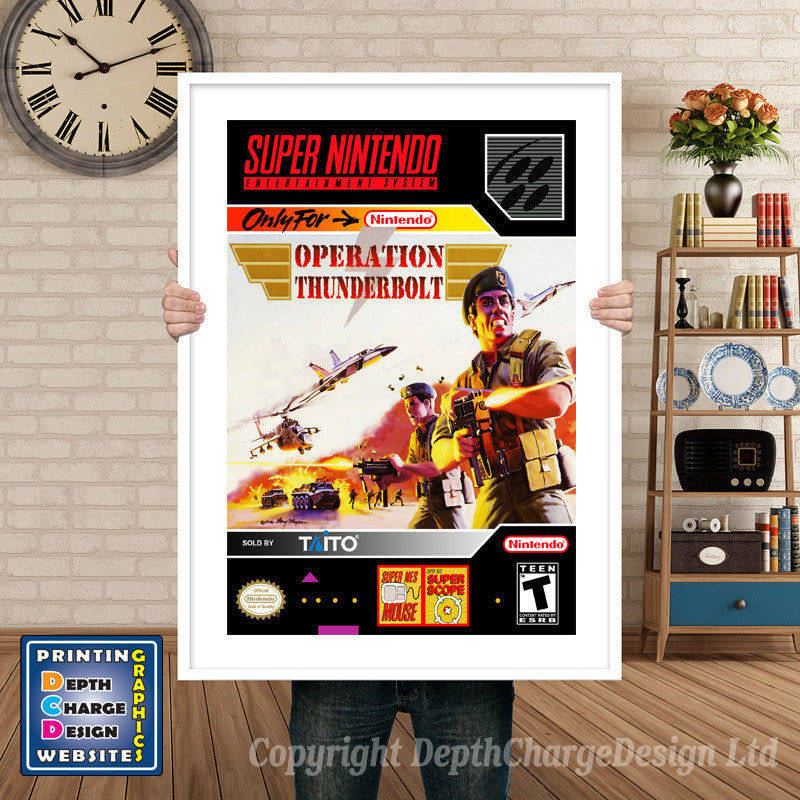Operation Thunderbolt Super Nintendo GAME INSPIRED THEME Retro Gaming Poster A4 A3 A2 Or A1