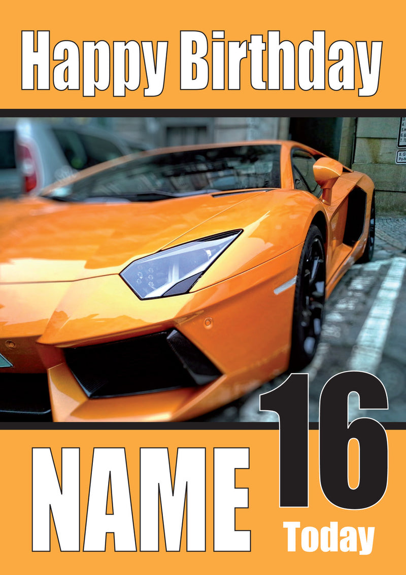 Happy Birthday Orange Lambo Cars