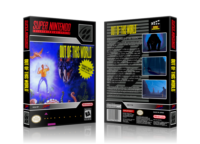 Out Of This World Replacement SNES REPLACEMENT Game Case Or Cover