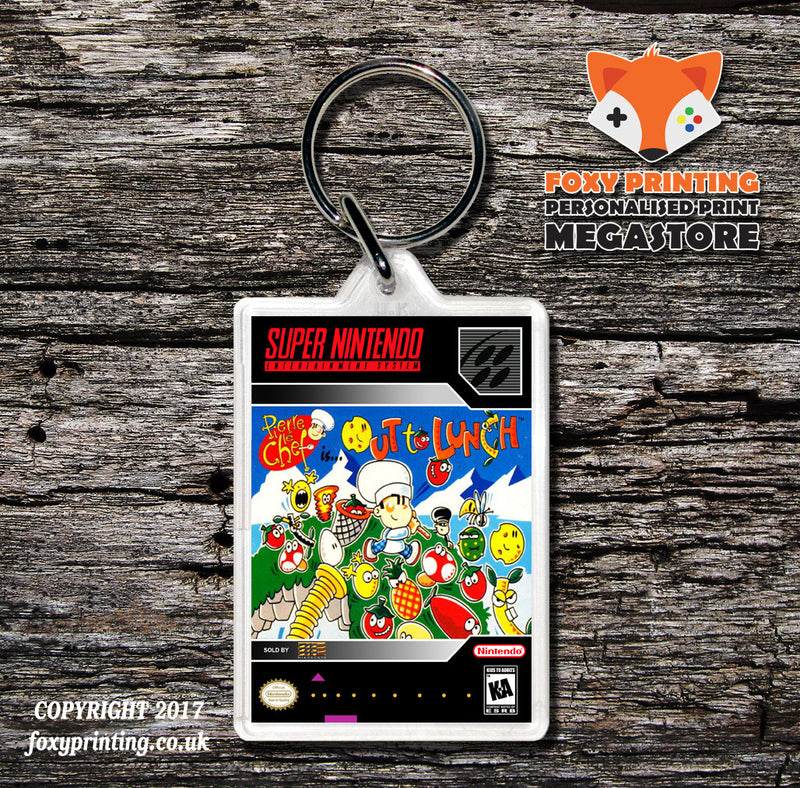 Out To Lunch Game Inspired Retro Gaming Keyring