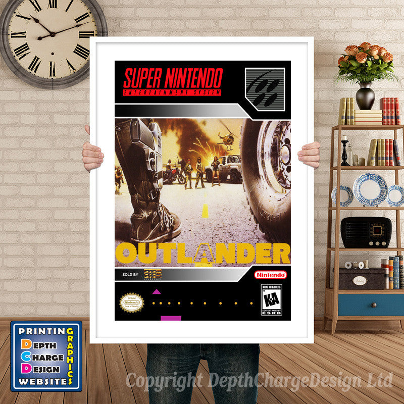 Outlander Super Nintendo GAME INSPIRED THEME Retro Gaming Poster A4 A3 A2 Or A1
