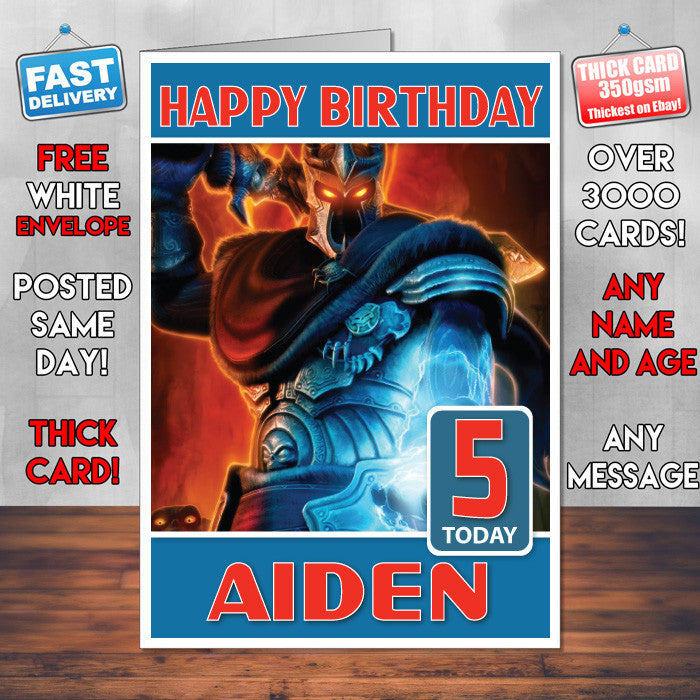 Personalised Overlord 2 Inspired Style Game Kids Inspired Birthday Card (SA)